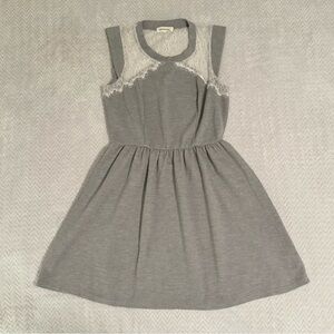 Gray and White Lace Dress